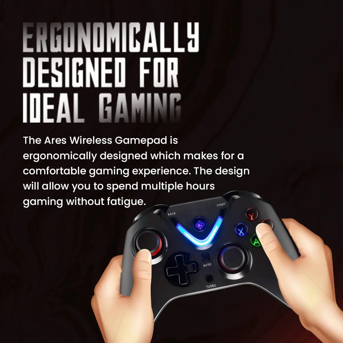 Cosmic Byte ARES RGB Wireless Controller Black for PC with Magnetic Triggers 3