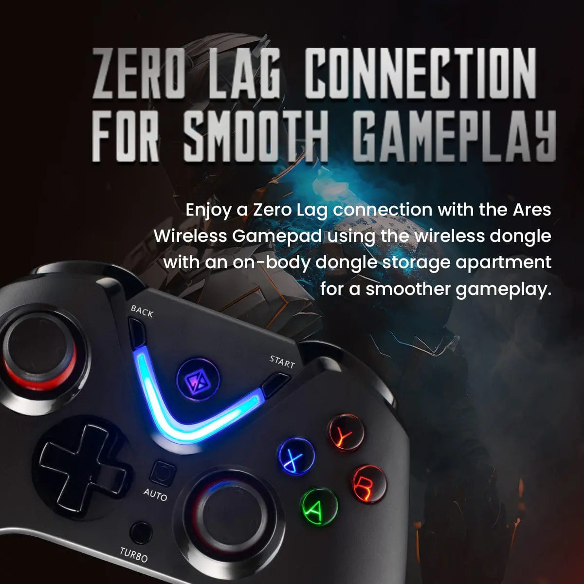 Cosmic Byte ARES RGB Wireless Controller Black for PC with Magnetic Triggers 8