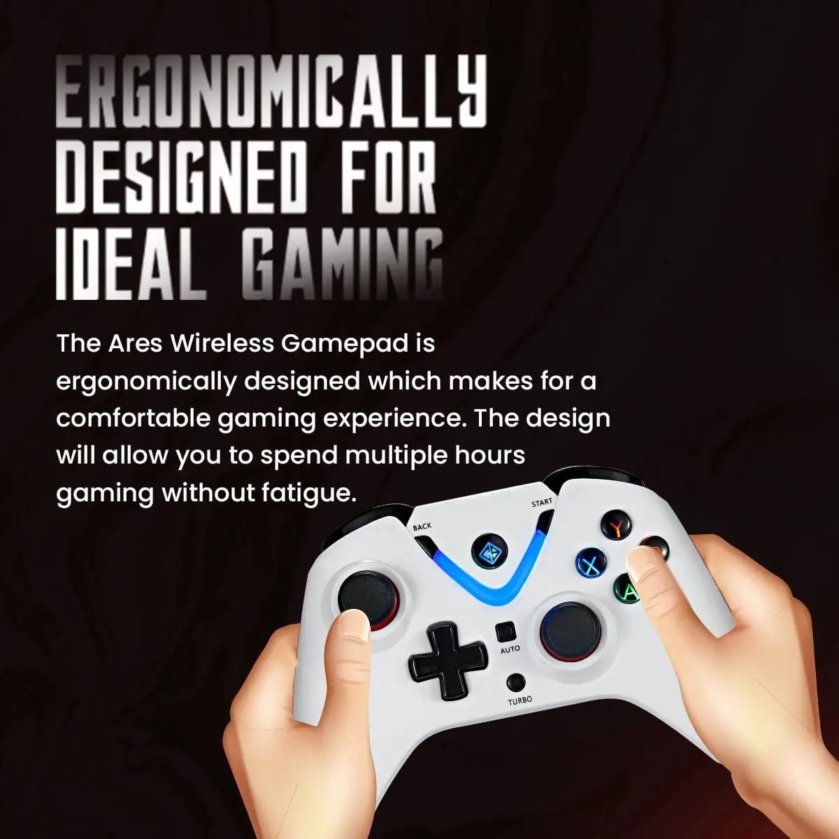 Cosmic Byte ARES RGB Wireless Controller White for PC with Magnetic Triggers 3