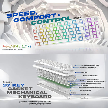Cosmic Byte CB-GK-41 Phantom Gasket RGB Mechanical Wired Keyboard with Swappable PreLubed Switches 2