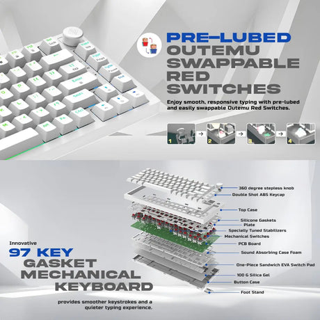Cosmic Byte CB-GK-42 Phantom TKL Gasket RGB Mechanical Wired Keyboard with Swappable PreLubed Switches 3