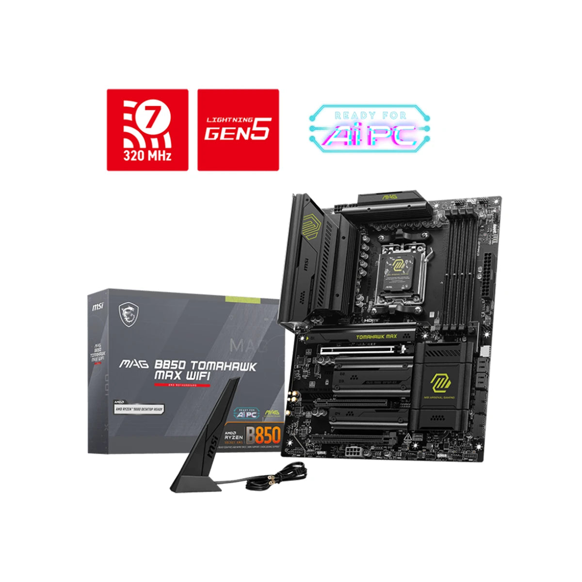MSI MAG B850 Tomahawk MAX WiFi AM5 DDR5 ATX Motherboard