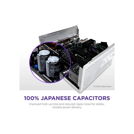 NZXT C1200 80 Plus Gold ATX 3.1 Fully Modular Low Noise Power Supply White 3