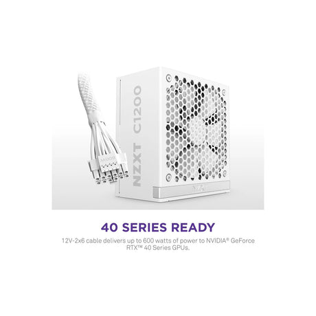 NZXT C1200 80 Plus Gold ATX 3.1 Fully Modular Low Noise Power Supply White 4