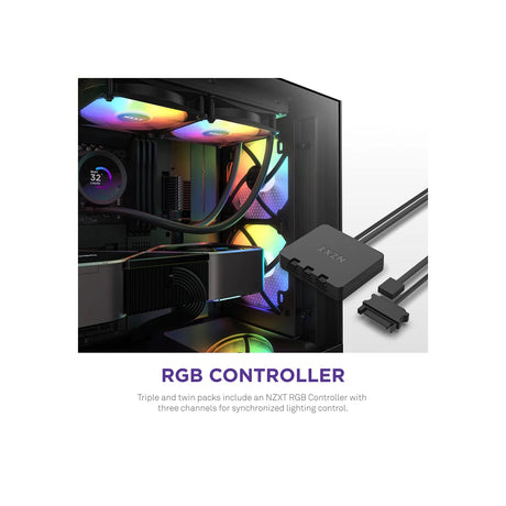 NZXT F120 RGB Core Case Fan Triple Pack Black 6