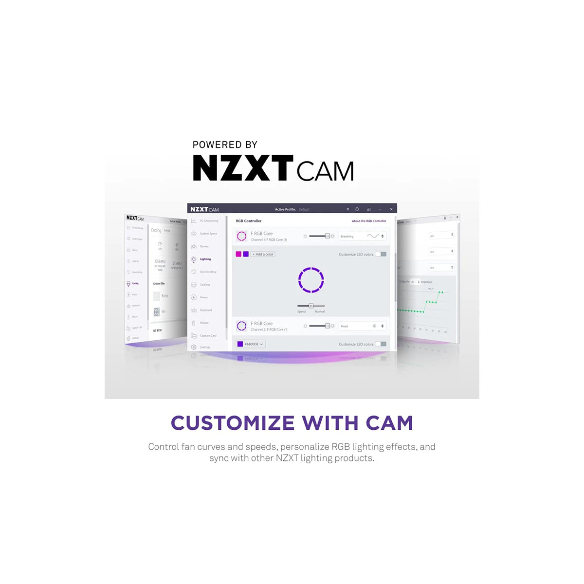 NZXT F120 RGB Core Case Fan Triple Pack Black 7