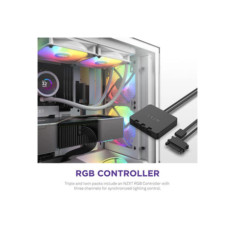 NZXT F120 RGB Core Case Fan Triple Pack White 6