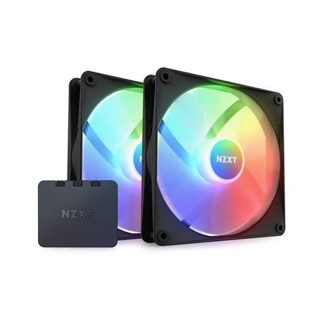 NZXT F140 RGB Core 140mm Hub Mounted RGB Twin Pack Case Fan Black