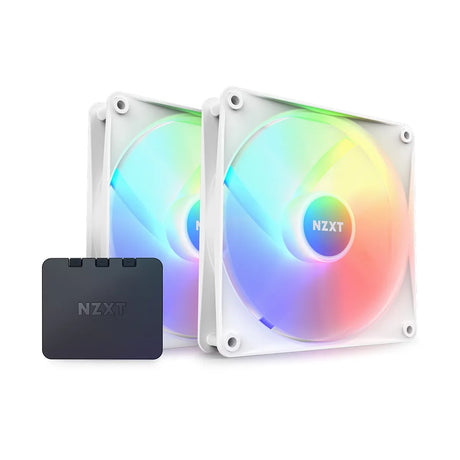 NZXT F140 RGB Core 140mm Hub Mounted RGB Twin Pack Case Fan White