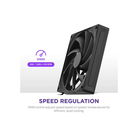 NZXT F140Q 140mm Quiet Airflow PWM Case Fan Black 5