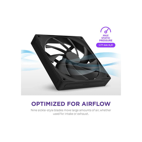 NZXT F140Q 140mm Quiet Airflow PWM Case Fan Black 6