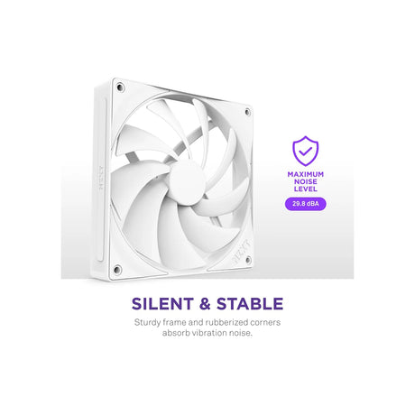 NZXT F140Q 140mm Quiet Airflow PWM Case Fan White 3