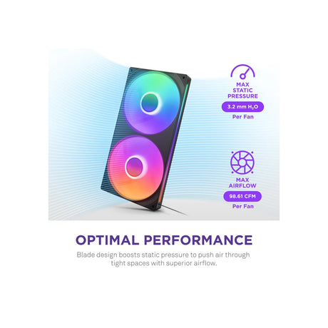 NZXT F280 RGB Core 280mm Single Frame RGB Case Fan Black 6