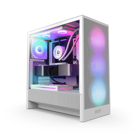 NZXT H5 Flow RGB Compact ATX Mid Tower PC Case White 2