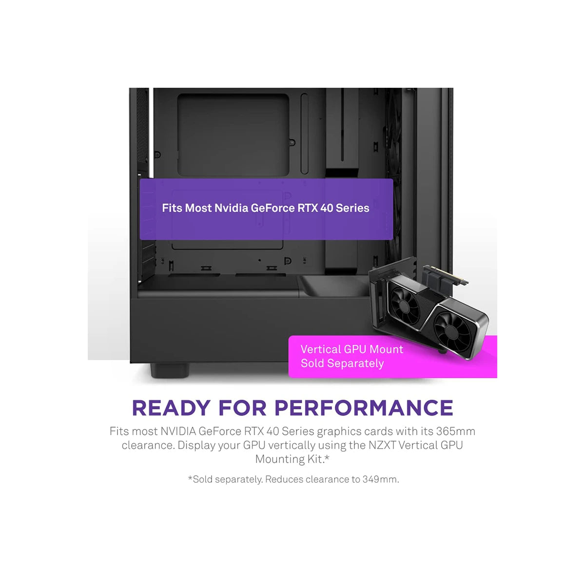 NZXT H5 Flow Compact Mid-Tower ATX PC Case Black 3