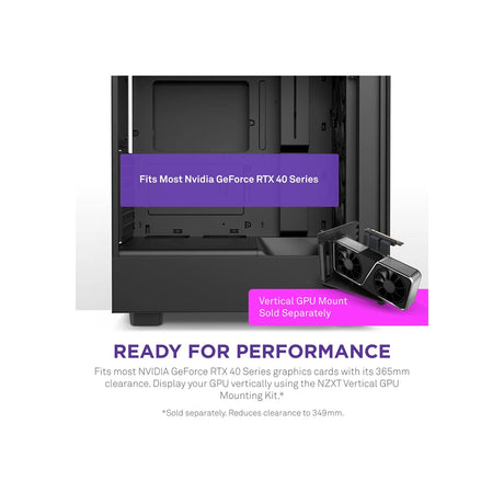NZXT H5 Flow Compact Mid-Tower ATX PC Case Black 3