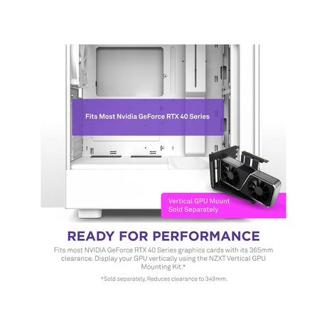 NZXT H5 Flow Compact Mid-Tower ATX PC Case White 4 