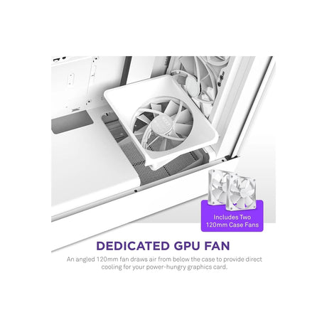 NZXT H5 Flow Compact Mid-Tower ATX PC Case White 6