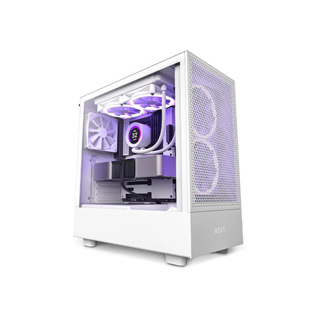 NZXT H5 Flow Compact Mid-Tower ATX PC Case White