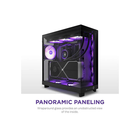 NZXT H6 Flow RGB Compact Dual Chamber Mid Tower Airflow PC Case with RGB Fans Black 2