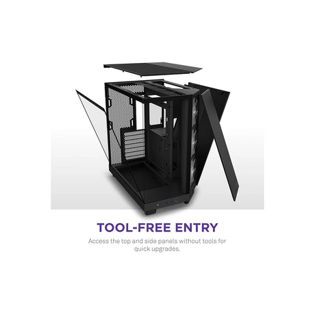 NZXT H6 Flow RGB Compact Dual Chamber Mid Tower Airflow PC Case with RGB Fans Black 5