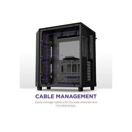 NZXT H6 Flow RGB Compact Dual Chamber Mid Tower Airflow PC Case with RGB Fans Black 6