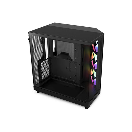 NZXT H6 Flow RGB Compact Dual Chamber Mid Tower Airflow PC Case with RGB Fans Black