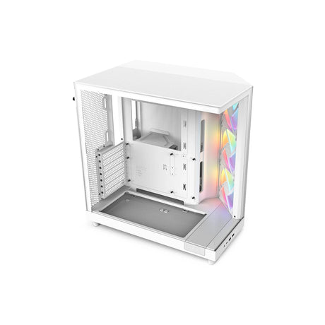 NZXT H6 Flow RGB Compact Dual Chamber Mid Tower Airflow PC Case with RGB Fans White