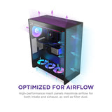 NZXT H7 Flow RGB Mid Tower PC Case Black 2