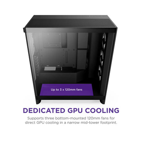 NZXT H7 Flow RGB Mid Tower PC Case Black 3