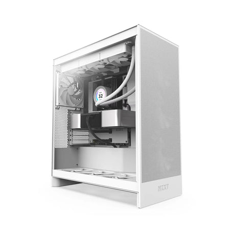 NZXT H7 Flow Mid Tower ATX Airflow PC Case White 2