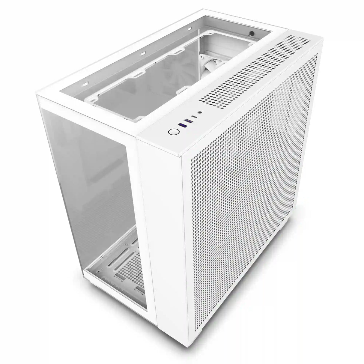NZXT H9 Elite ATX Mid Tower PC Case Back Angle White