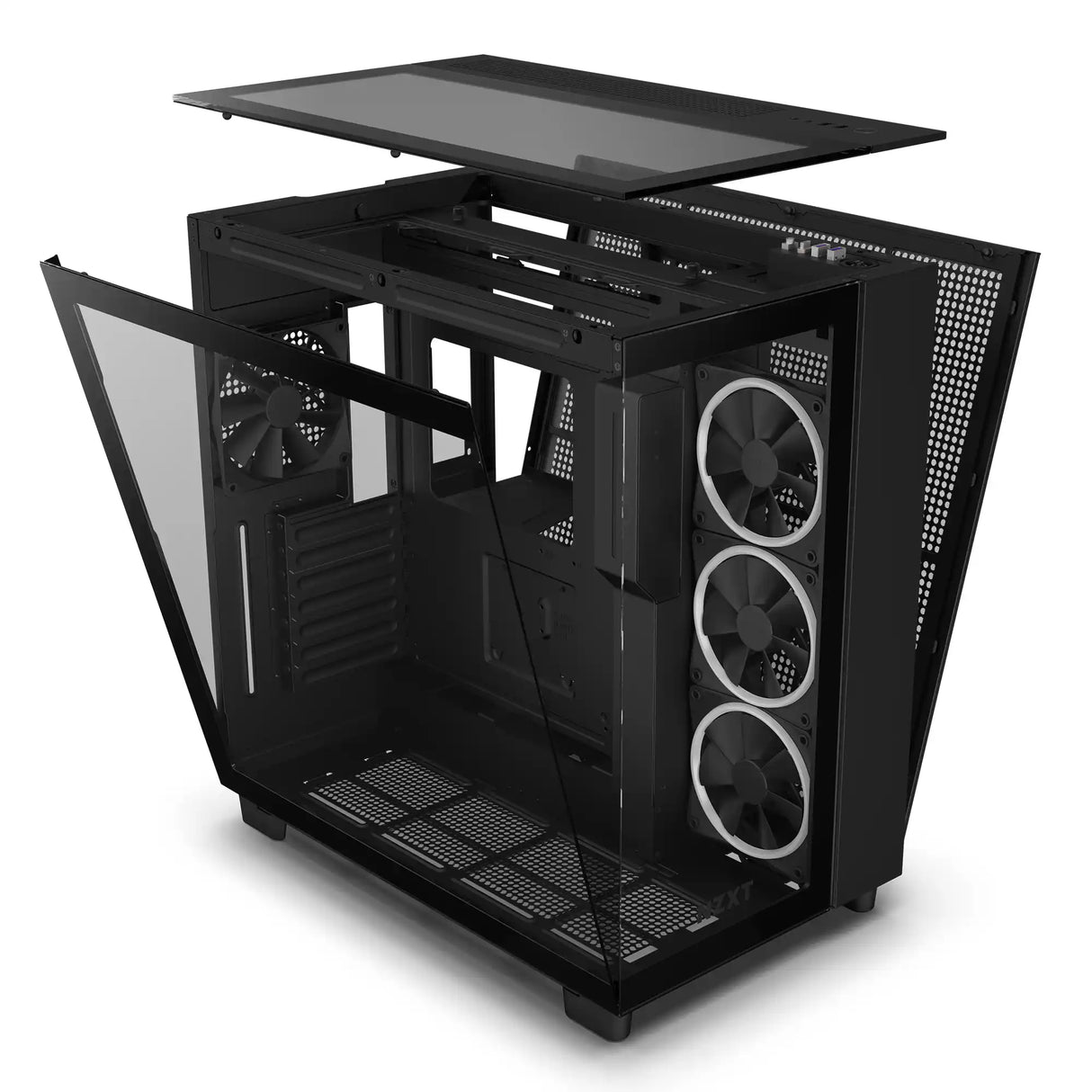 NZXT H9 Elite ATX Mid Tower PC Case Back Side Open Black