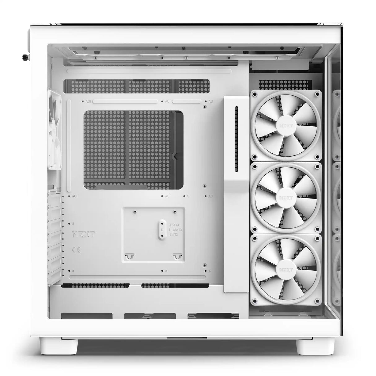 NZXT H9 Elite ATX Mid Tower PC Case Side Empty White