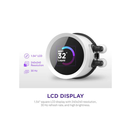 NZXT Kraken 360 RGB 360mm AIO Liquid Cooler with LCD Display and RGB Fans White 2