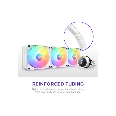 NZXT Kraken 360 RGB 360mm AIO Liquid Cooler with LCD Display and RGB Fans White 4