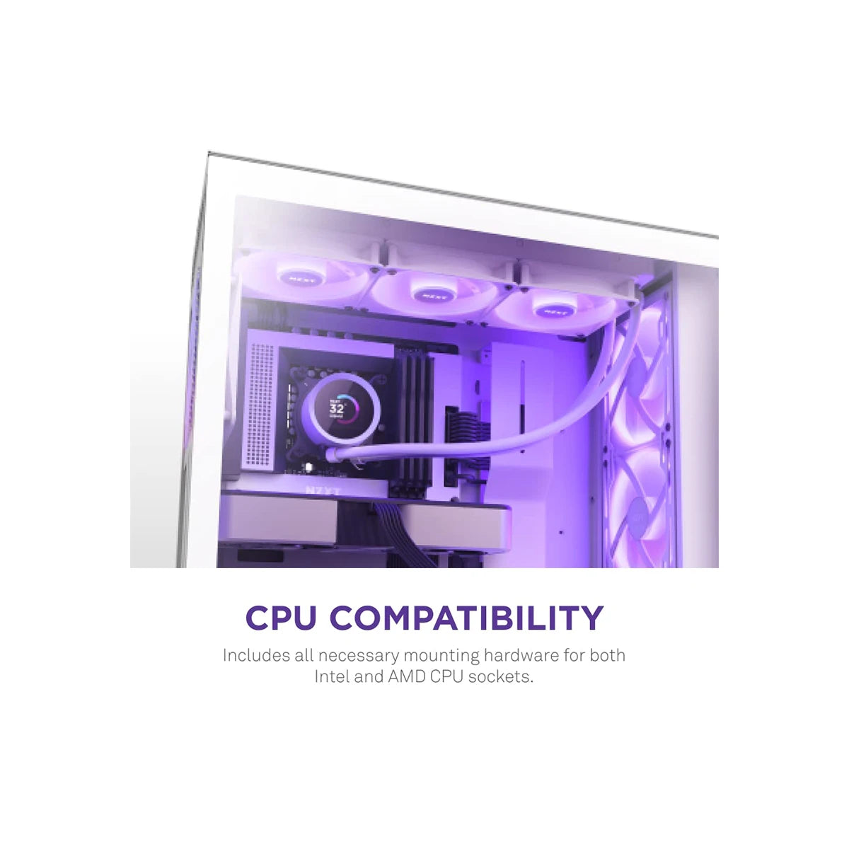 NZXT Kraken 360 RGB 360mm AIO Liquid Cooler with LCD Display and RGB Fans White 5