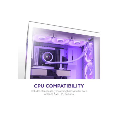 NZXT Kraken 360 RGB 360mm AIO Liquid Cooler with LCD Display and RGB Fans White 5