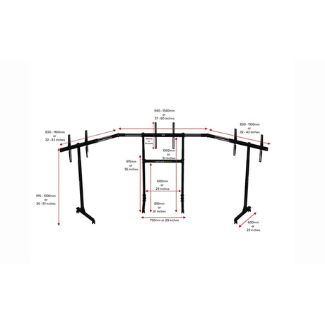 Next Level Racing NLR-A010 Free Standing Triple Monitor Stand 5