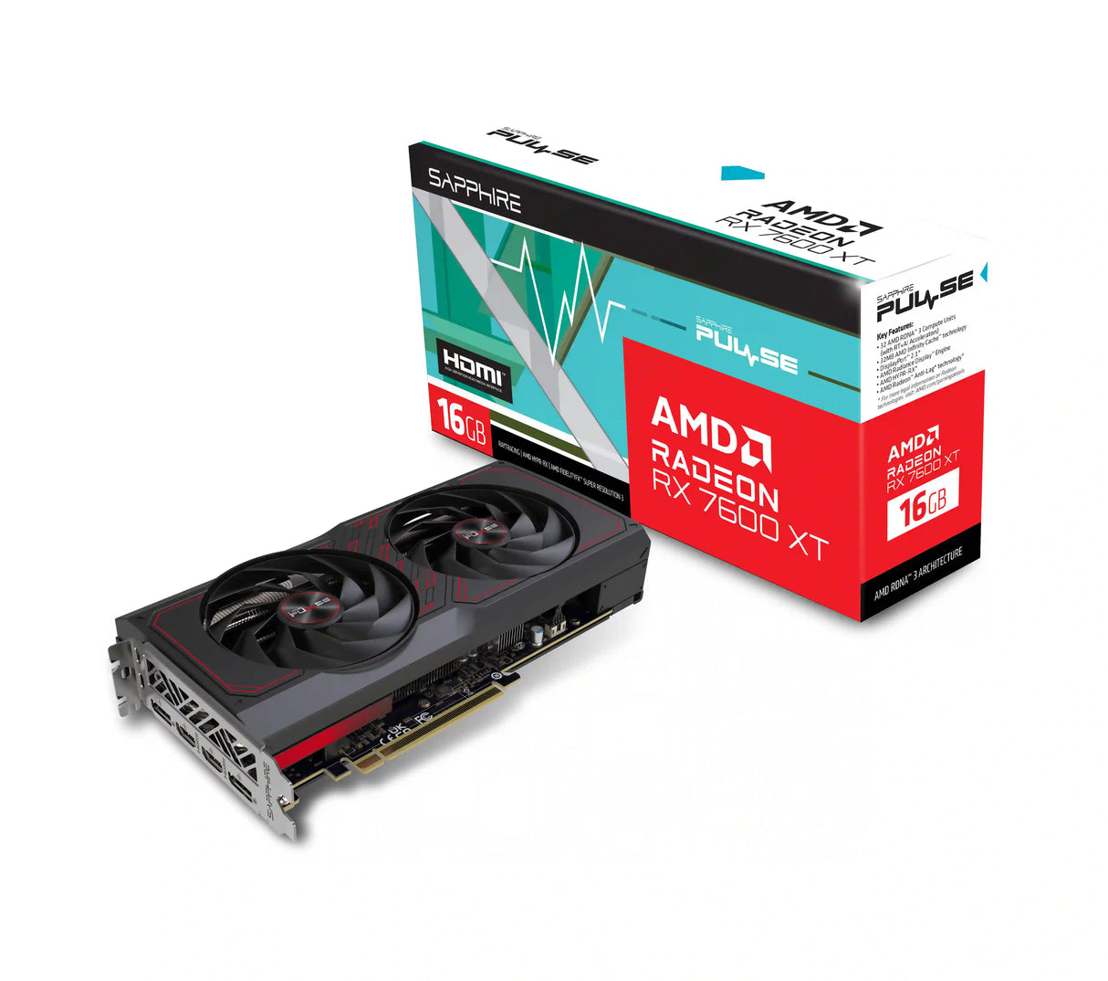 Sapphire Pulse Radeon RX 7600 XT 16GB GDDR6 Graphics Card